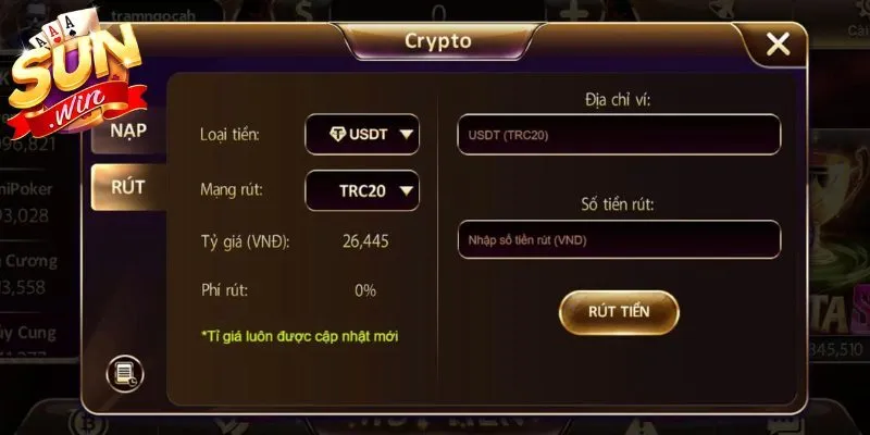 Hoàn tất quá trình vào vốn qua ví crypto 